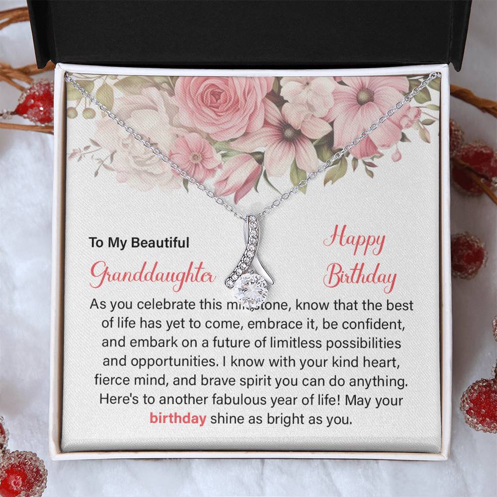 Granddaughter Birthday Necklace Gift – Message Card Box