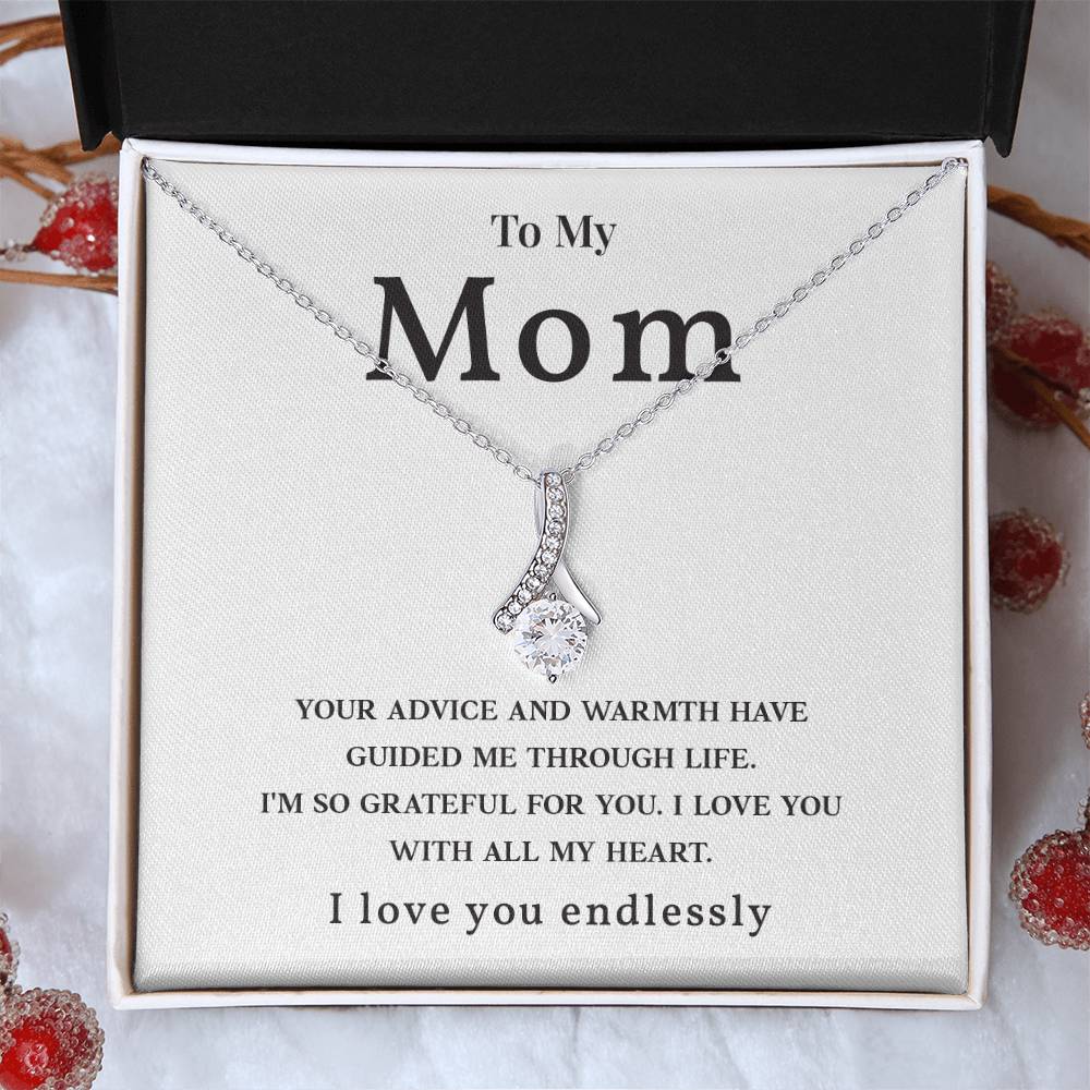 Necklace Gift for Mom with Heartfelt Message Card