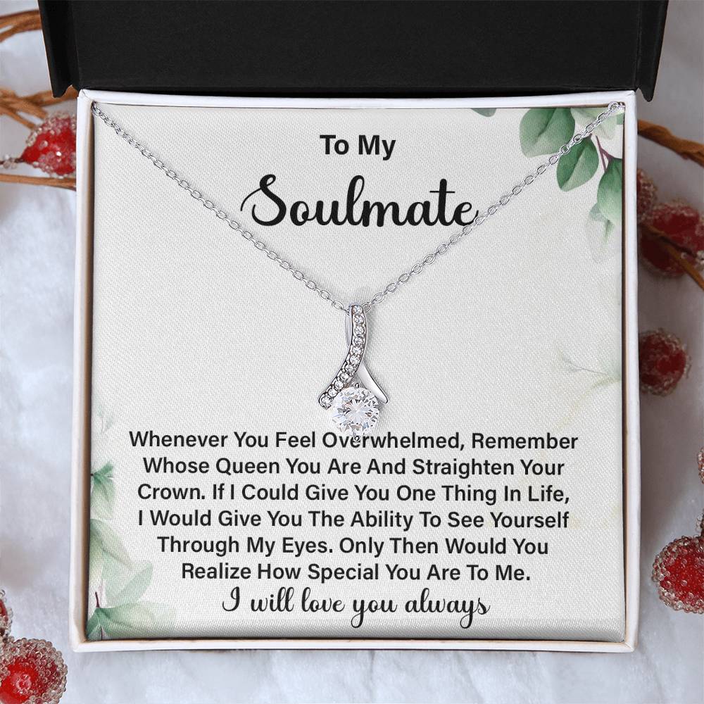 Inspirational Soulmate Necklace Gift for Her – Message Card