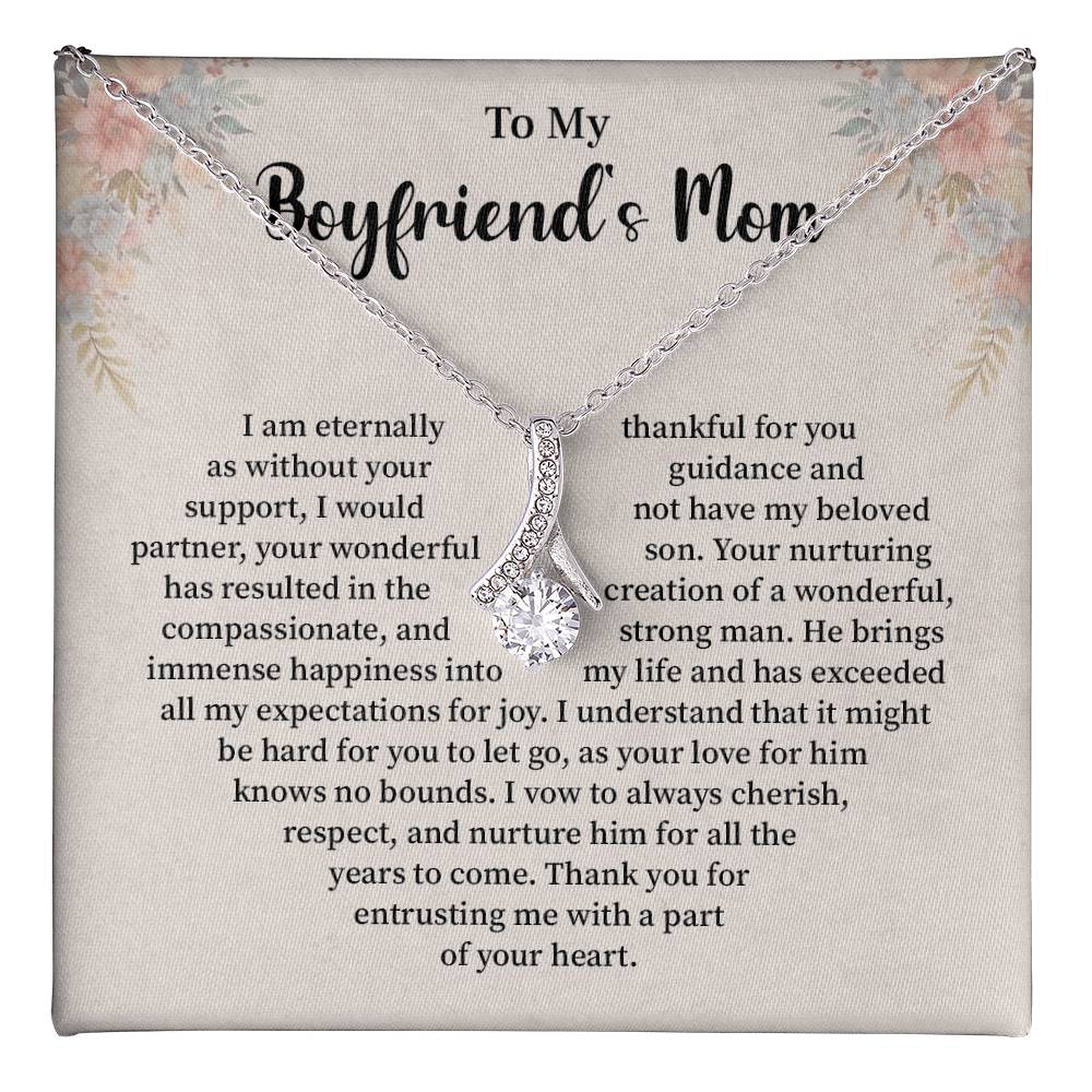 Boyfriend’s Mom Necklace Gift with Sentimental Card