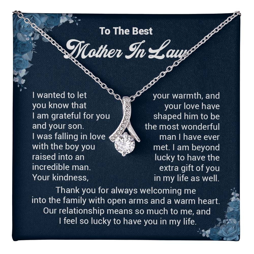 Mother-in-Law Necklace Gift from Bride with Message Card