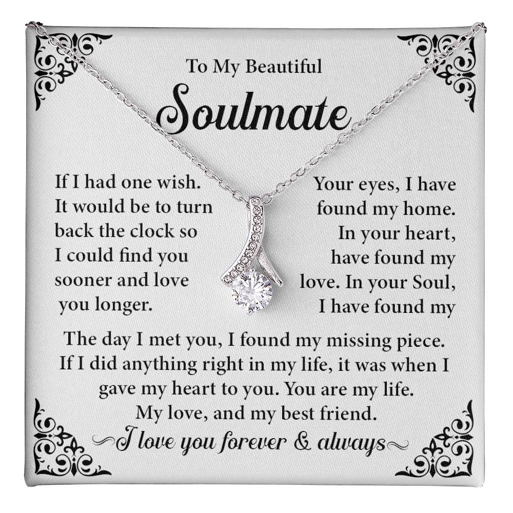 Beautiful Soulmate Necklace Gift with Message Card