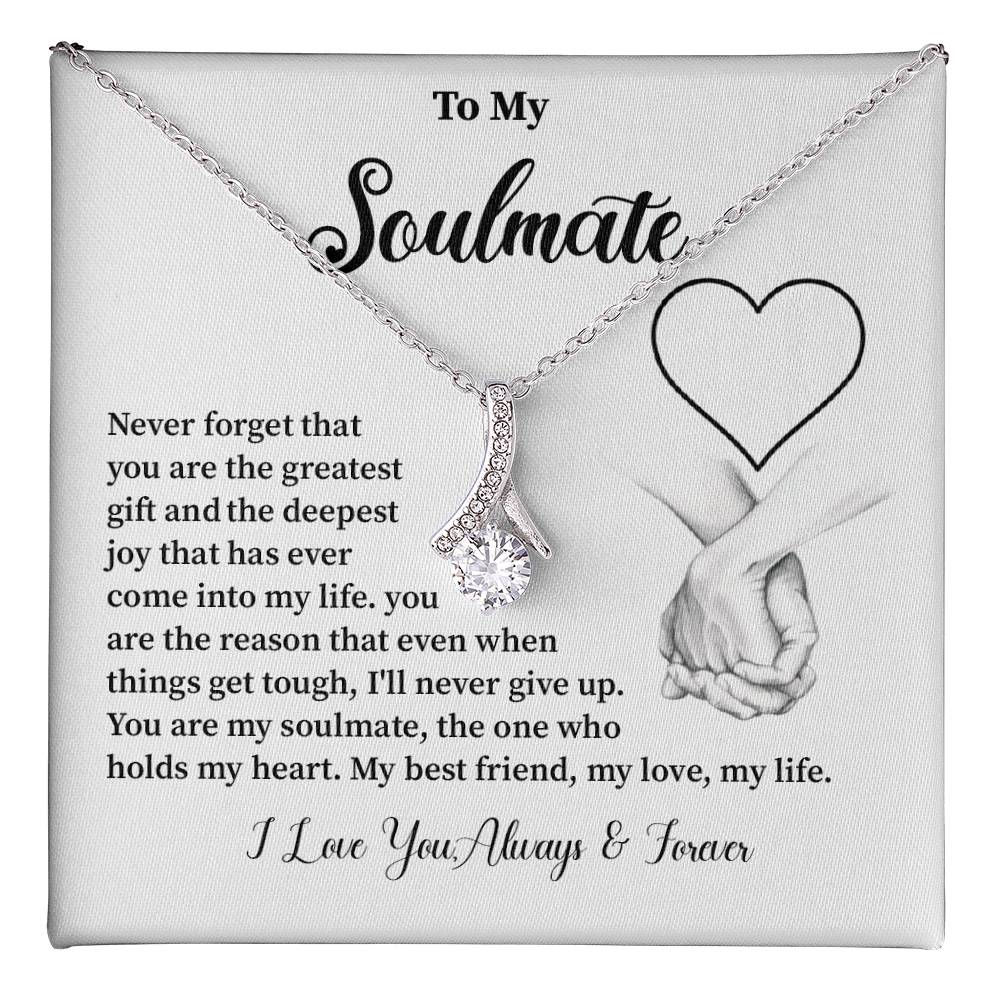 Soulmate Necklace Gift for Her – Message Card and Gift Box