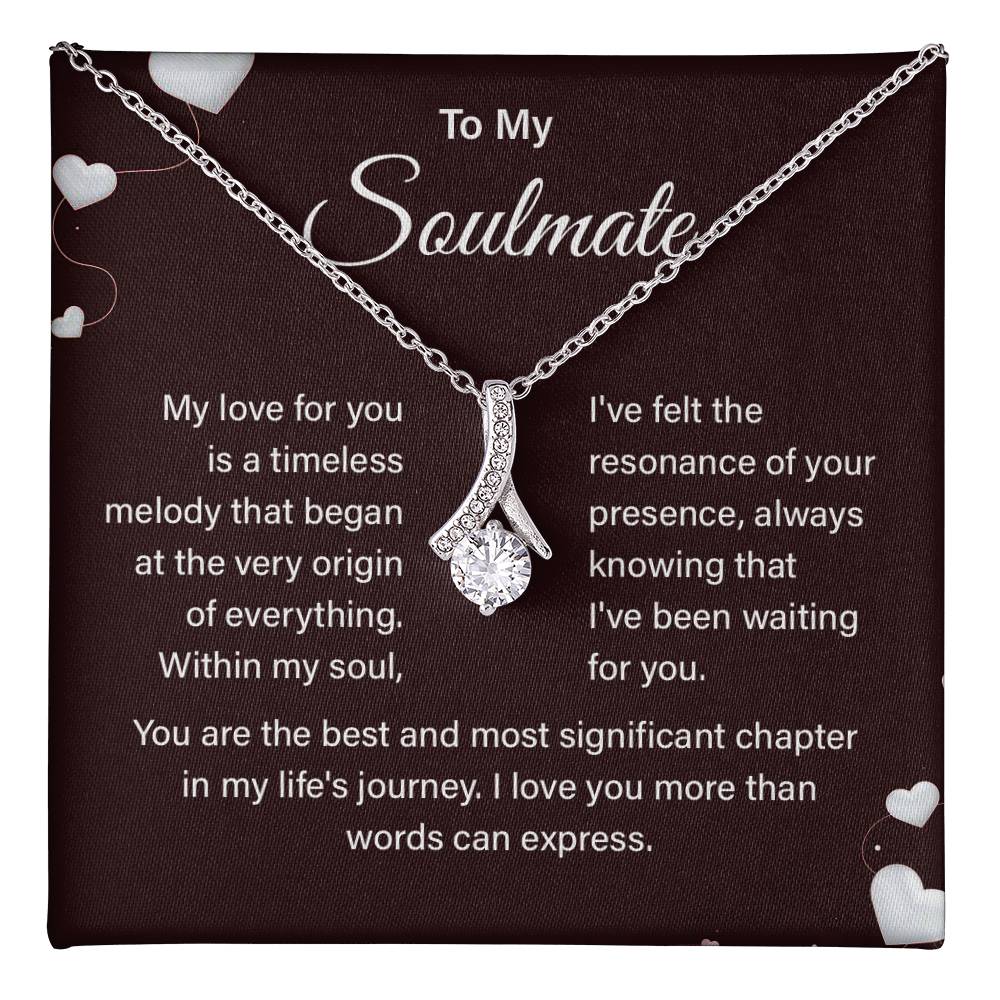 To My Soulmate Necklace Gift With Heartfelt Message Card
