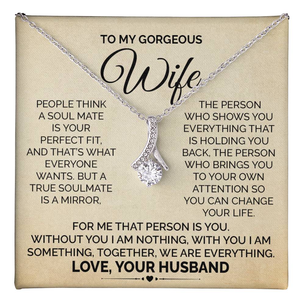 Wife Soulmate Necklace from Husband With Message Card