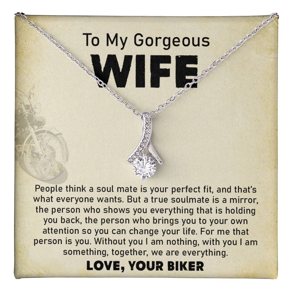 Wife Necklace Gift From Biker Husband With Message Card