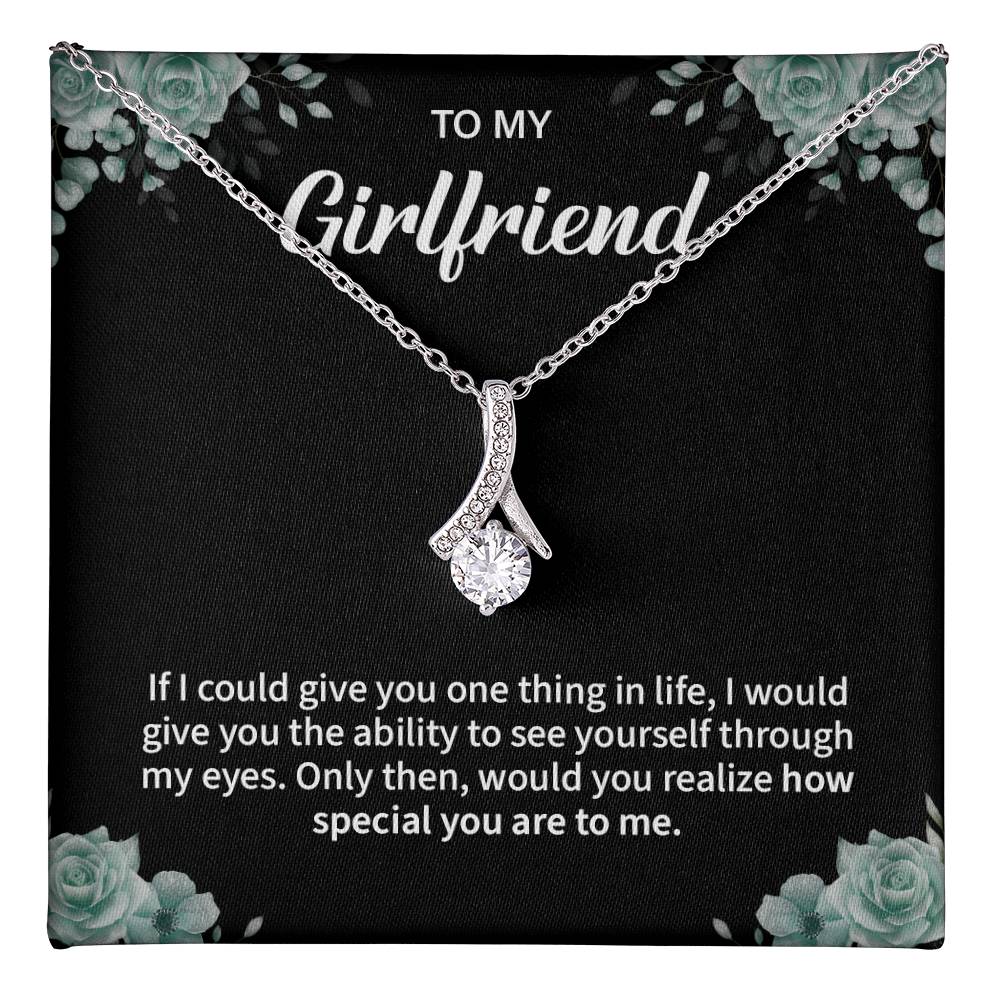 To My Girlfriend Necklace – Jewelry Gift with Message Card