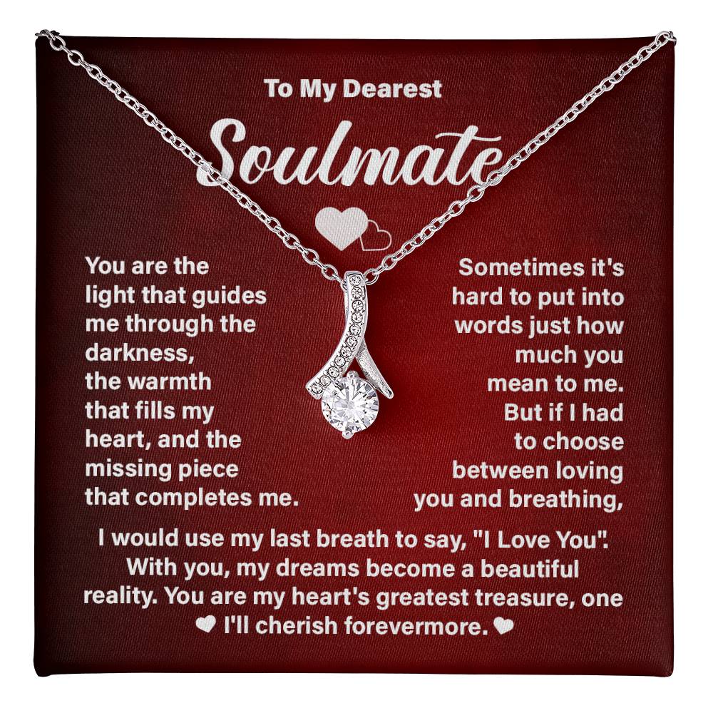 Soulmate Necklace Gift for Her – Message Card and Gift Box