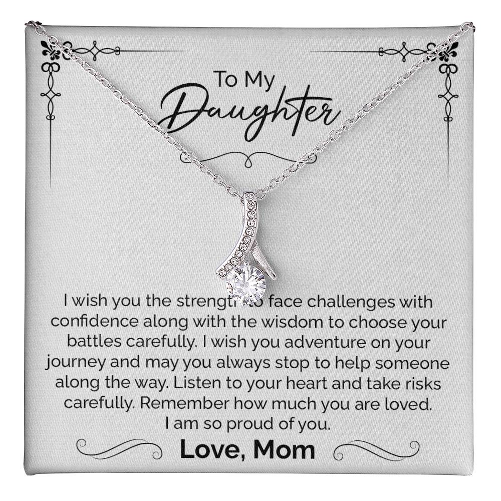 Daughter Gift Necklace from Mom with Love Note