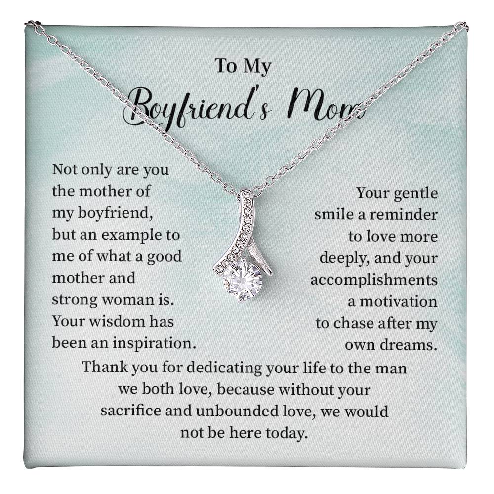 Boyfriend’s Mom Gift Necklace with Mint Message Card