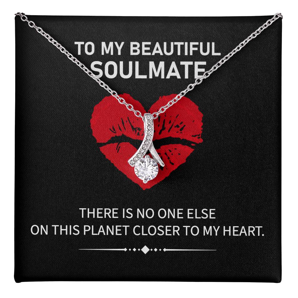 Soulmate Necklace Gift with Heartfelt Message Card