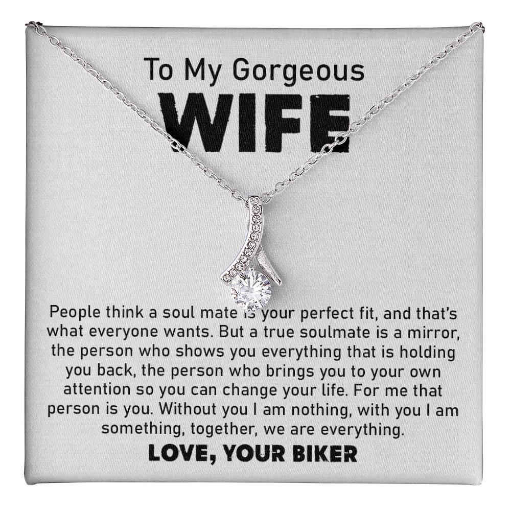 Wife Necklace Gift from Biker Husband With Love Card