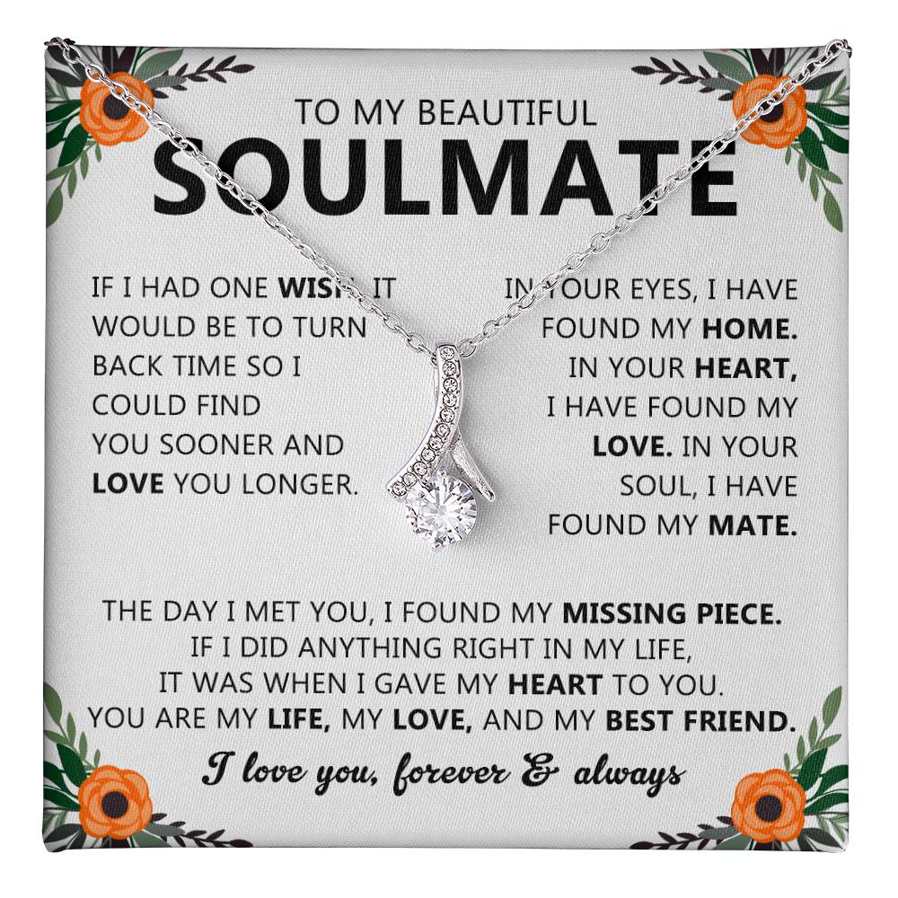 Soulmate Drop Pendant Necklace with Love Card