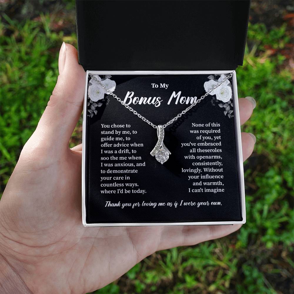 Bonus Mom Necklace from Daughter with Gift Box
