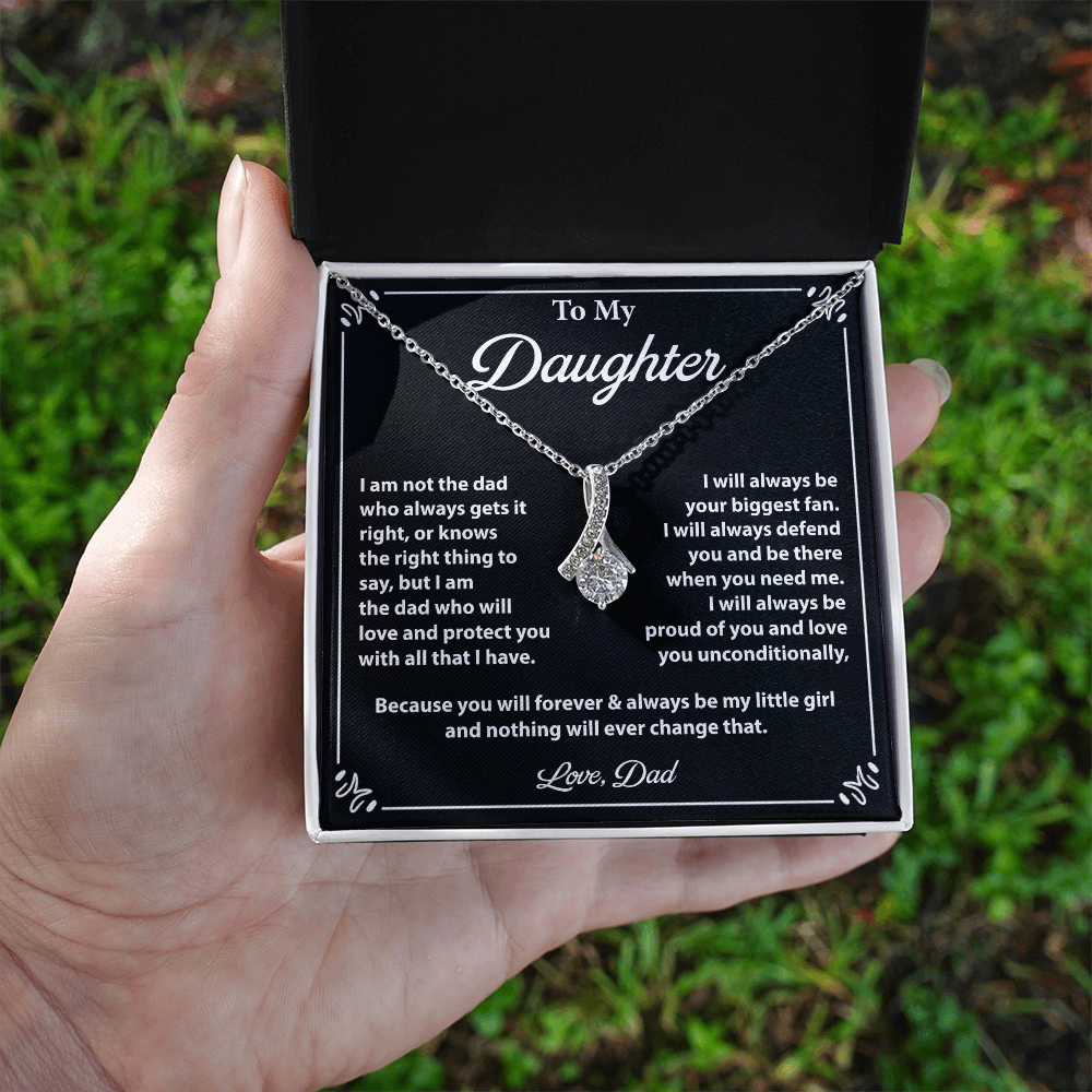 Gift for Daughter from Dad - Alluring Beauty Necklace with heartfelt note