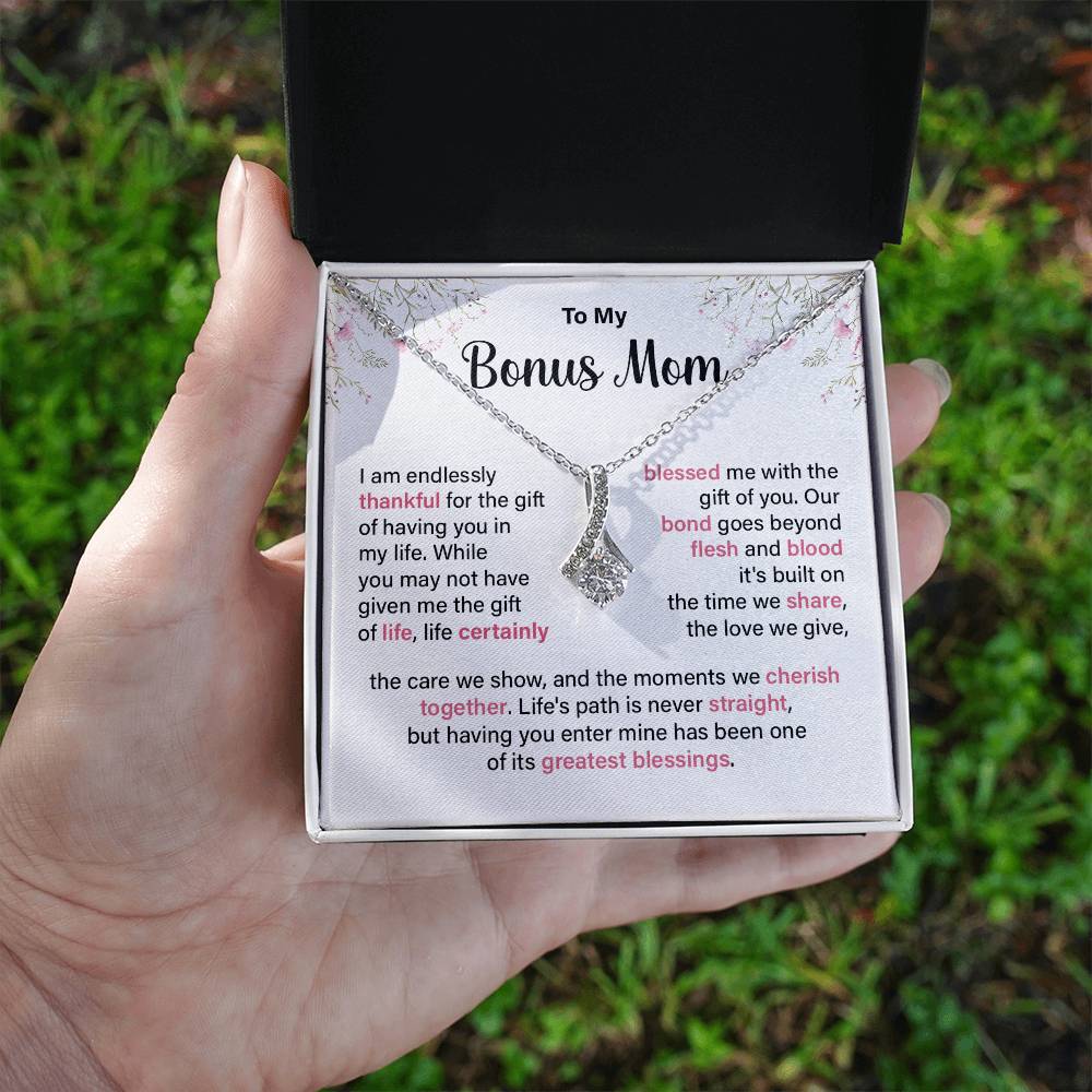 Bonus Mom Necklace Gift from Daughter or Son