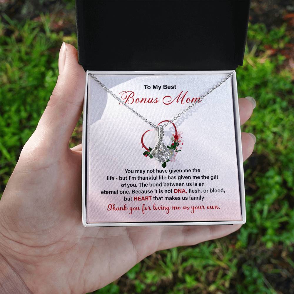 Bonus Mom Necklace Gift with Heartfelt Card
