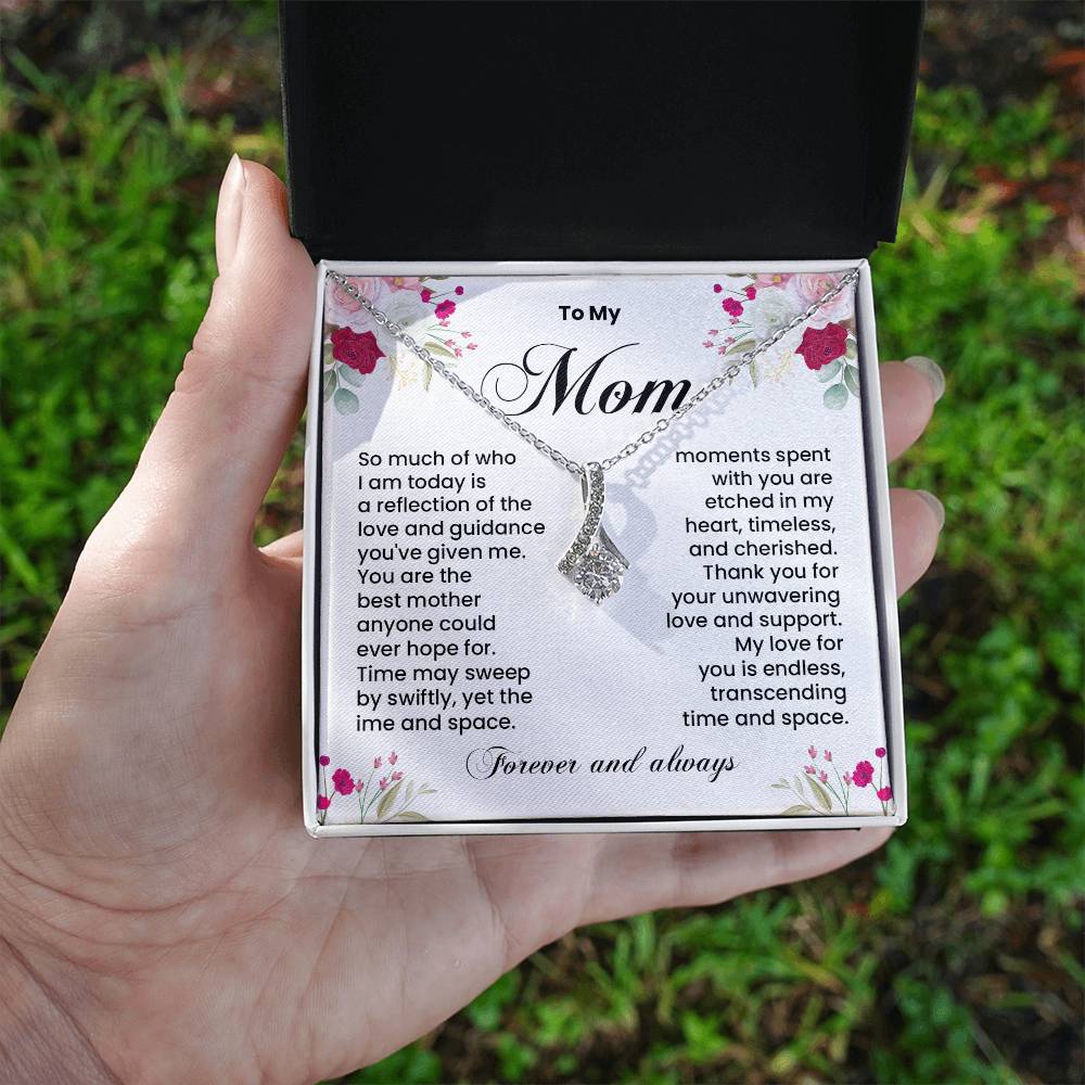 Mom Necklace Gift from Daughter with Heartfelt Card