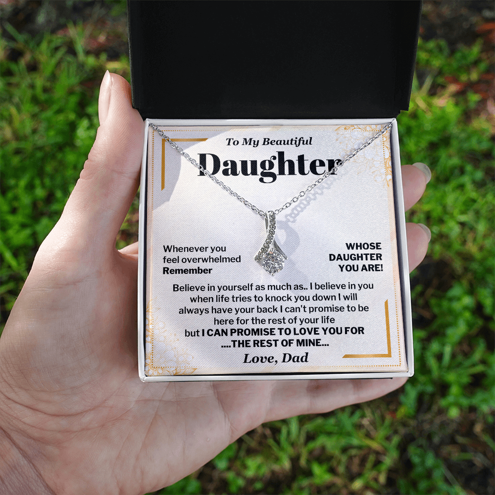 Daughter Necklace from Dad Promise to Love You Card