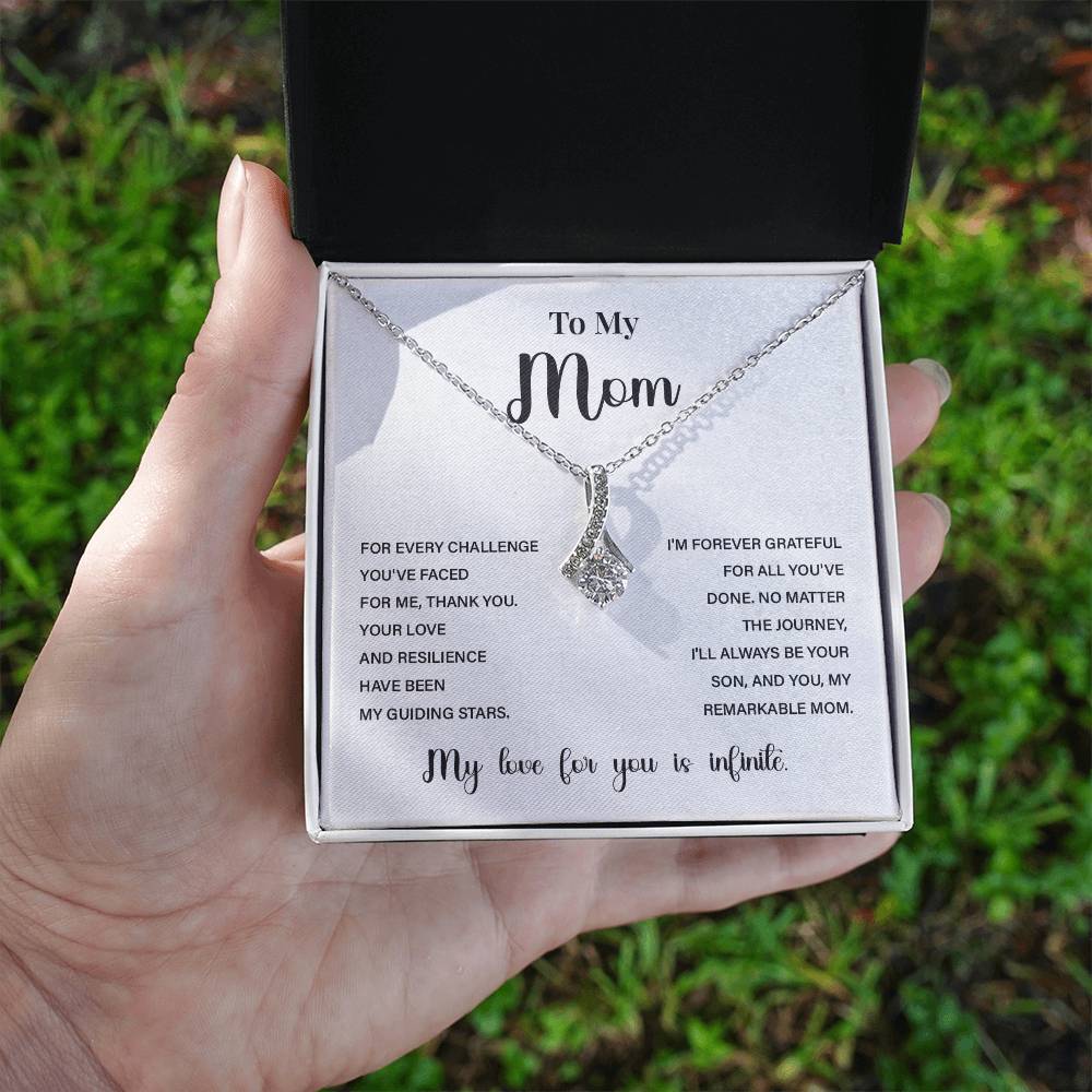 Gift Necklace for Mom from Son with Inspirational Guiding Stars Note