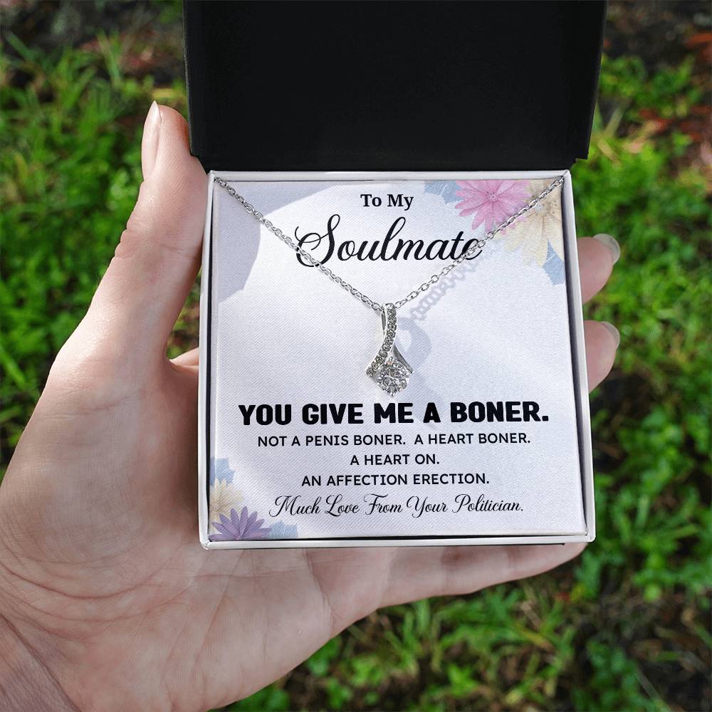 Funny Soulmate Necklace Gift from Politician – Gift Box