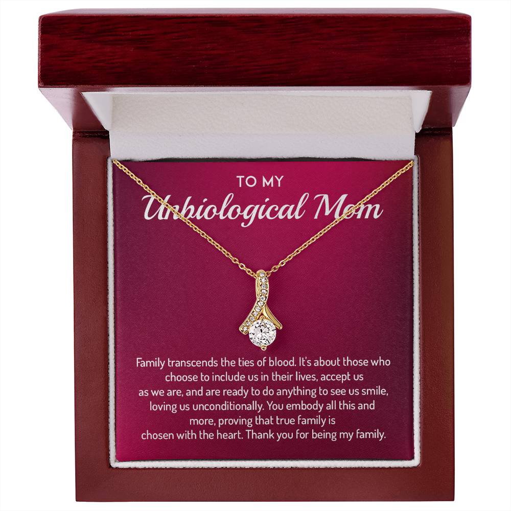 To My Unbiological Mom Necklace For Special Bond With Unbiological Mom Unique Family Bond Necklace Family Choice Necklace Proud Daughter Gift For Unbiological Mom Meaningful Gift For Unbiological Mom Necklace For Chosen Family Biological Mom Necklace Gift