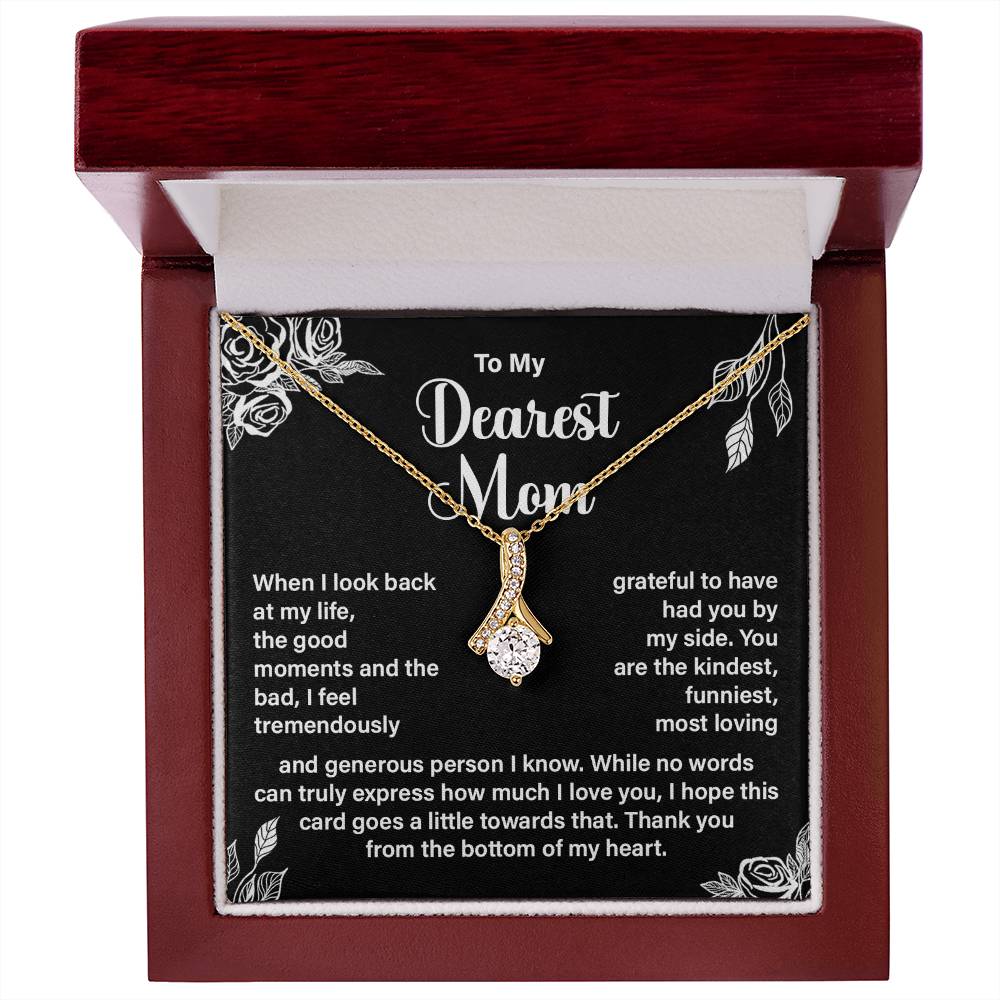 Dearest Mom Necklace Gift – Heartfelt Message Card