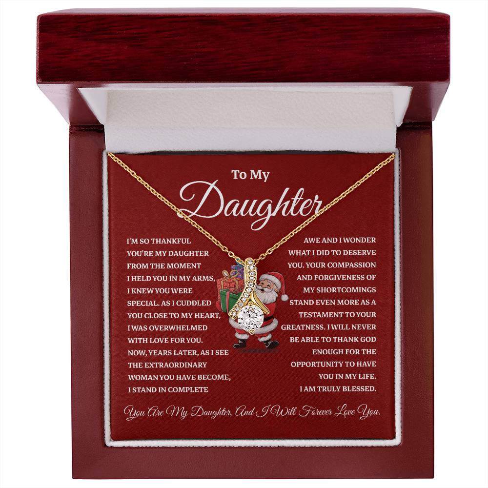 Christmas Gift for Daughter from Mom or Dad Necklace with Santa Card