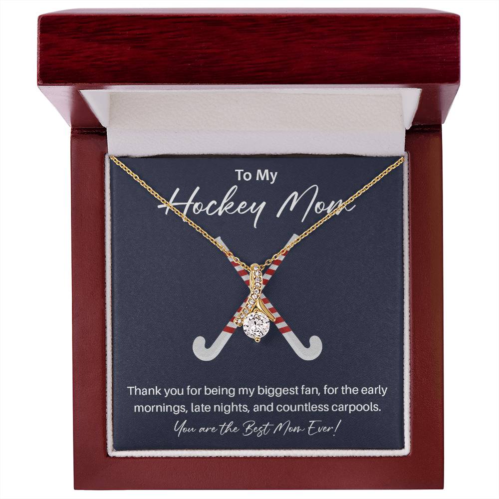 Hockey Mom Necklace Gift – Thank You Message Card Box