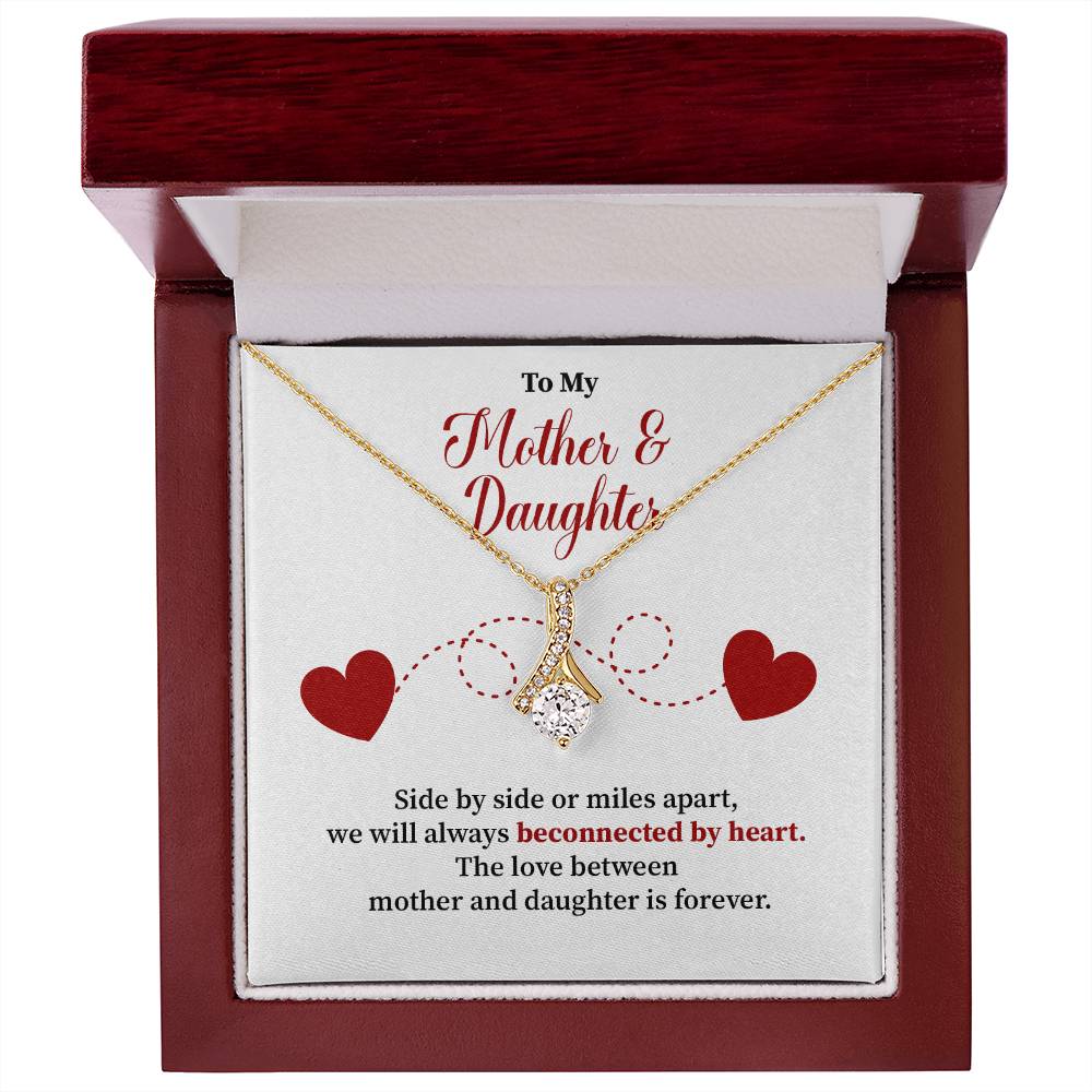 Mother and Daughter Necklace Gift with Message Card