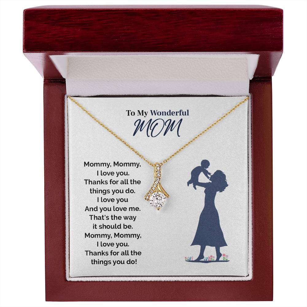 Mommy Necklace with Poem – Sweet Jewelry Gift for Loving Mom