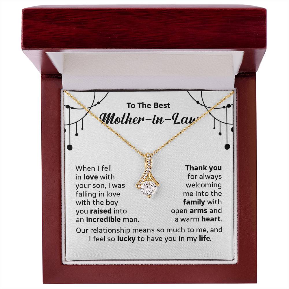 Necklace for Mother-in-Law with & Message Card, Gift Box