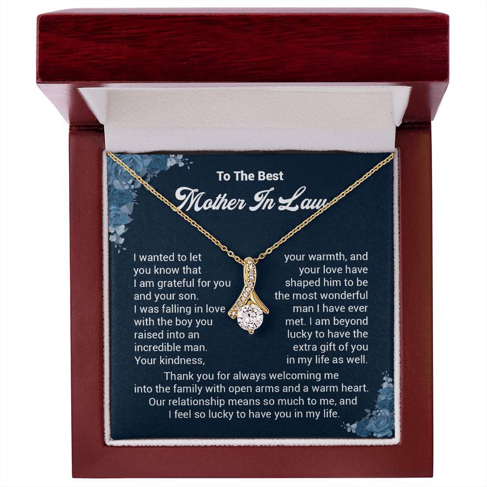 Mother-in-Law Necklace Gift from Bride with Message Card