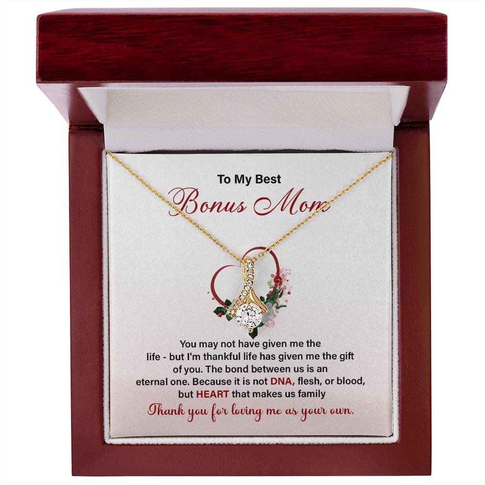 Bonus Mom Necklace Gift with Heartfelt Card