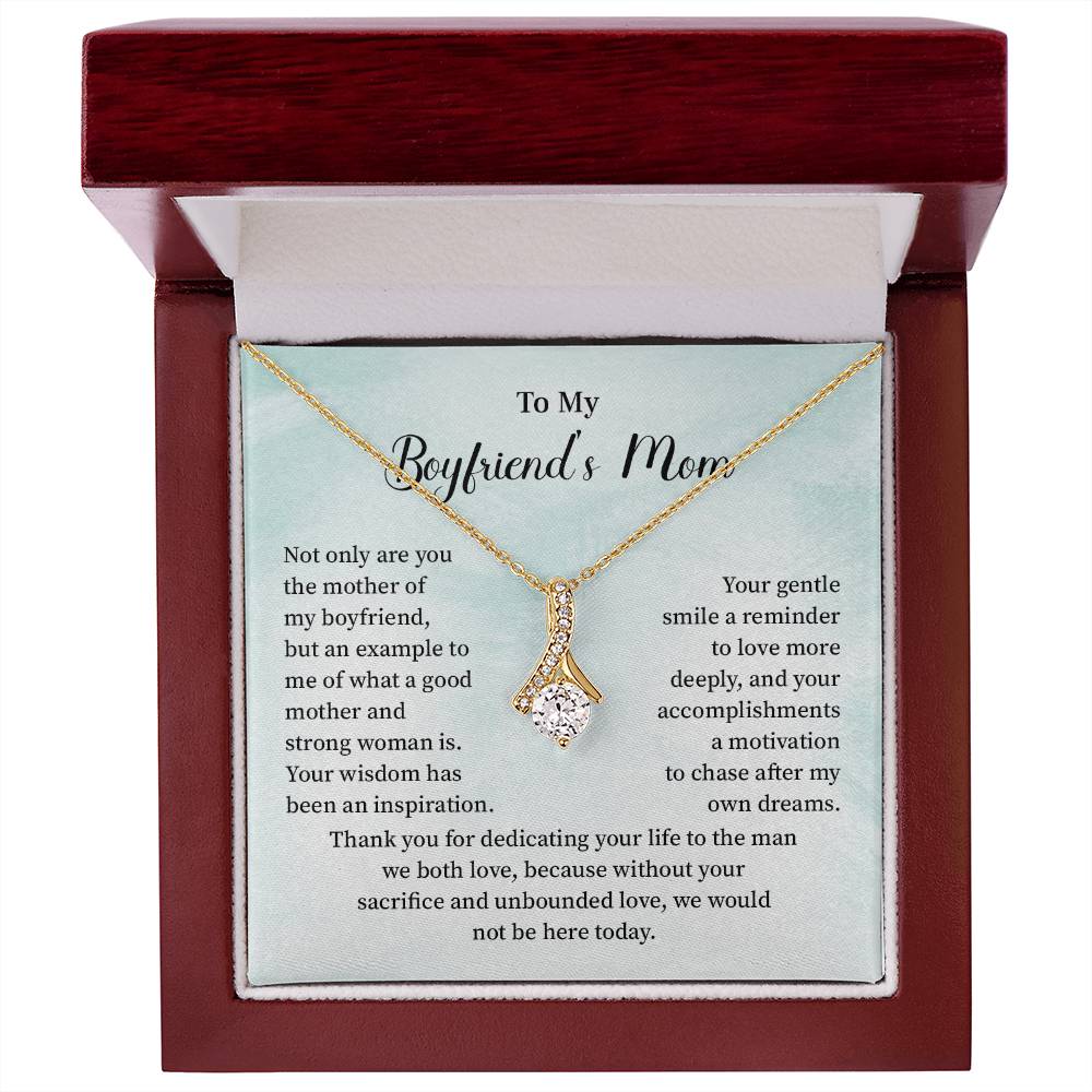 Boyfriend’s Mom Gift Necklace with Mint Message Card
