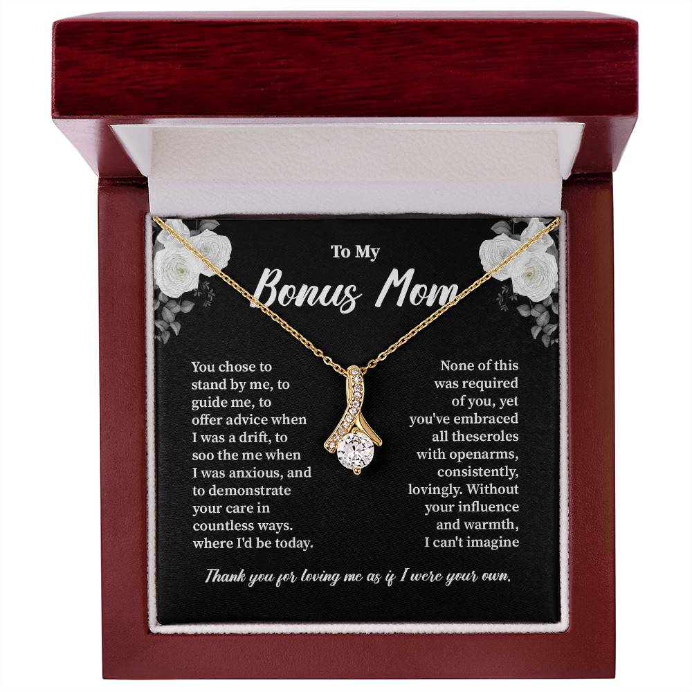 Bonus Mom Necklace from Daughter with Gift Box