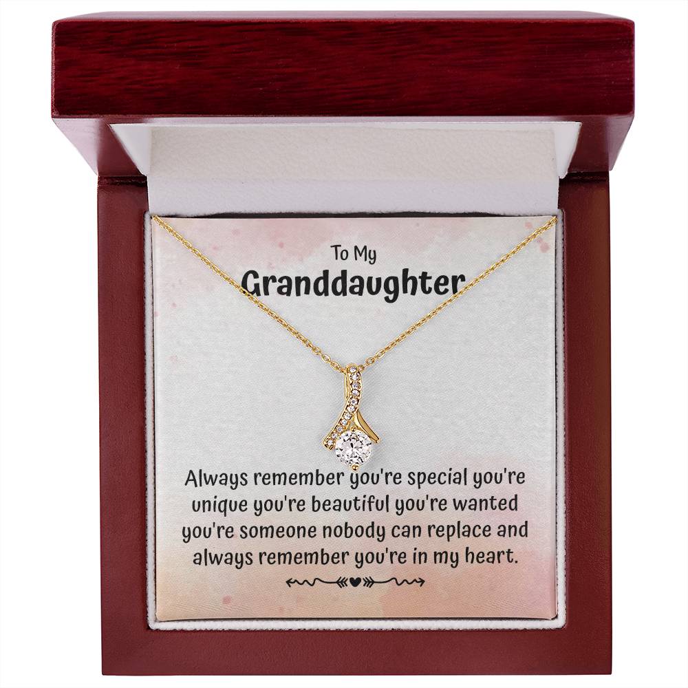 To My Granddaughter Necklace Gift From Grandparents With Message Card