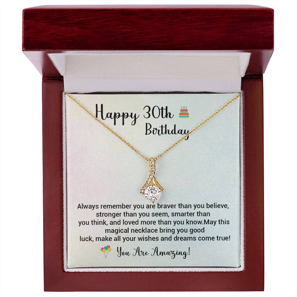 30th Birthday Gift for Her – Magical Message Card Necklace Box