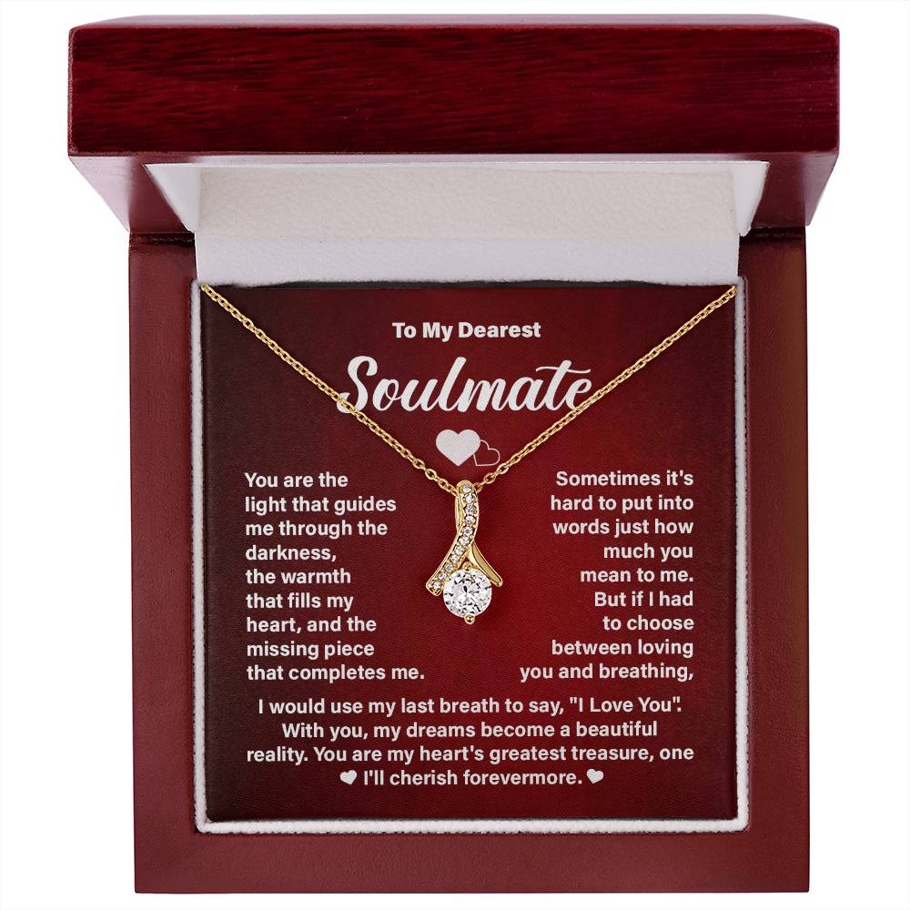 Soulmate Necklace Gift for Her – Message Card and Gift Box