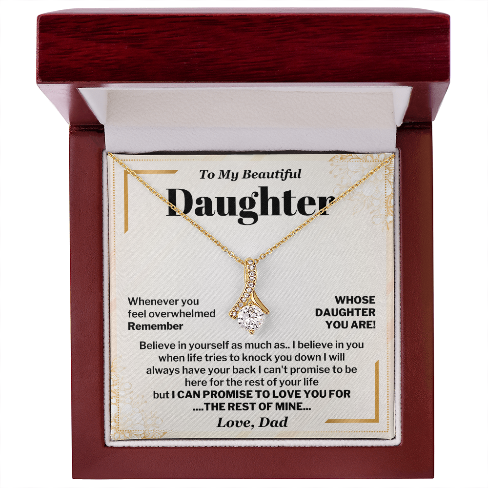 Daughter Necklace from Dad Promise to Love You Card