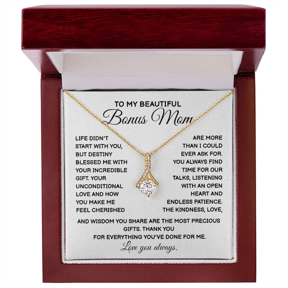 To My Beautiful Bonus Mom Beautiful Bonus Mom Necklace Unique Gift For Bonus Mom Thoughtful Jewelry For Bonus Mom Thank You Bonus Mom Gift Special Occasion Gift For Bonus Mom Unique Bonus Mom Jewelry Bonus Mom Special Bond Necklace
