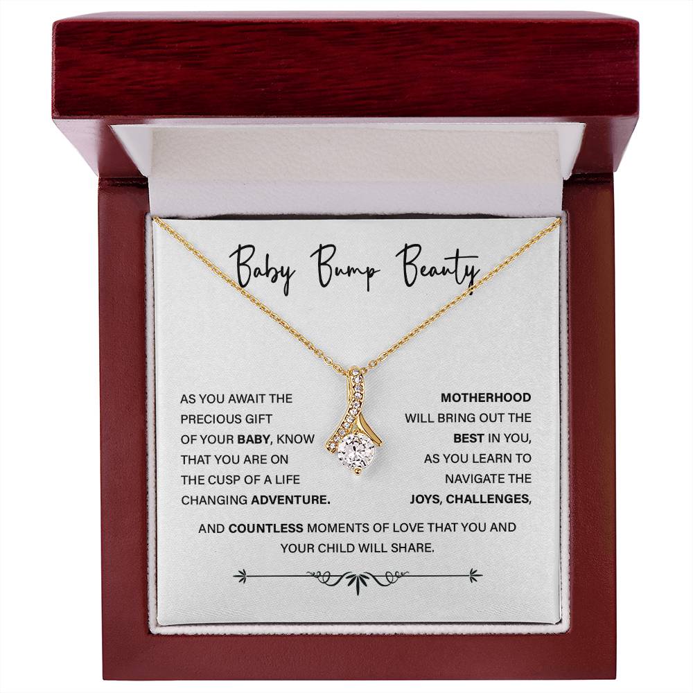 Baby Bump Beauty Necklace – Gift for Pregnant Woman with Message Card