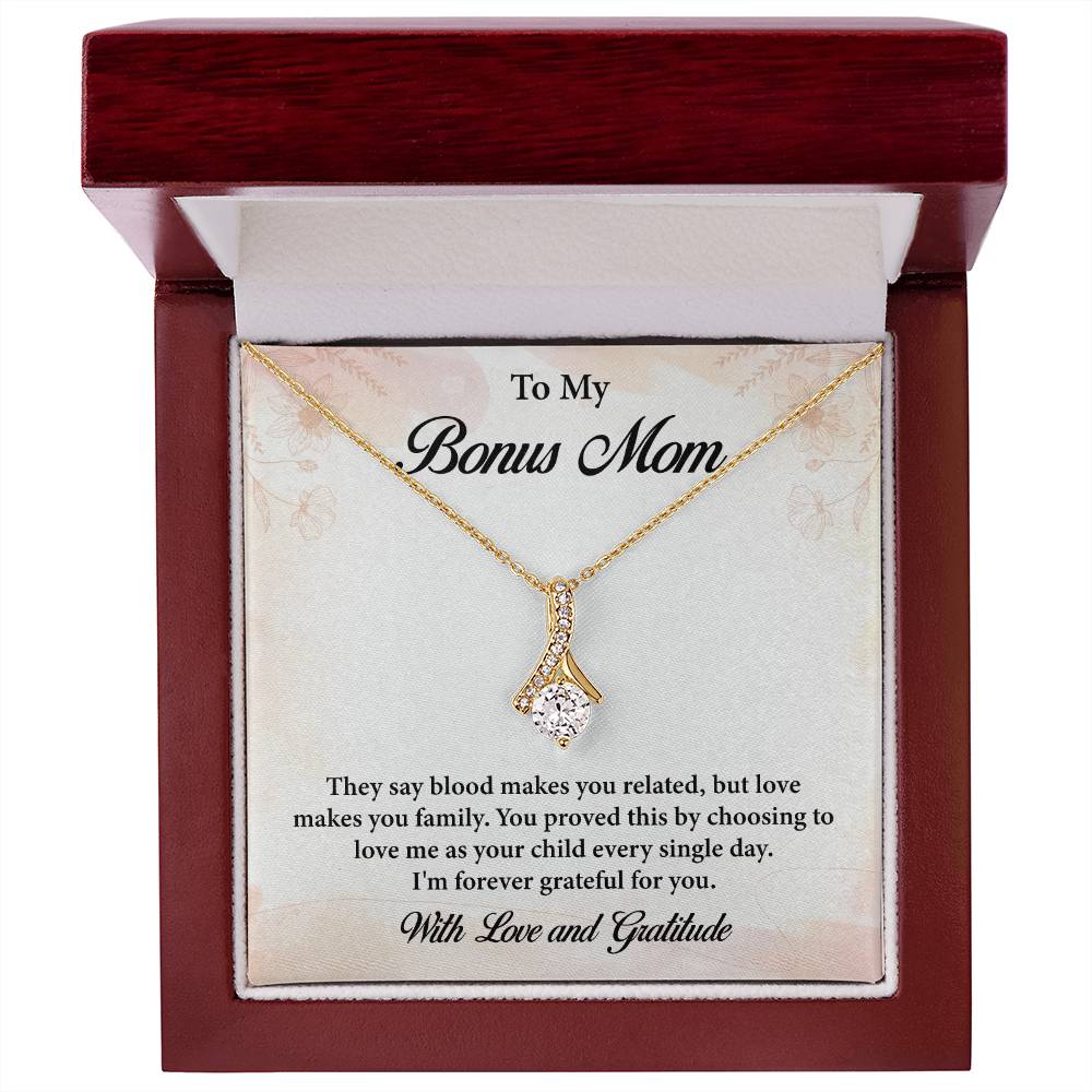 Bonus Mom Necklace Gift from Stepson or Stepdaughter – Jewelry for Mother’s Day, Birthday, Christmas