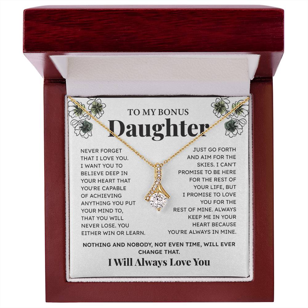 Bonus Daughter Necklace Gift – Encouraging Message Card