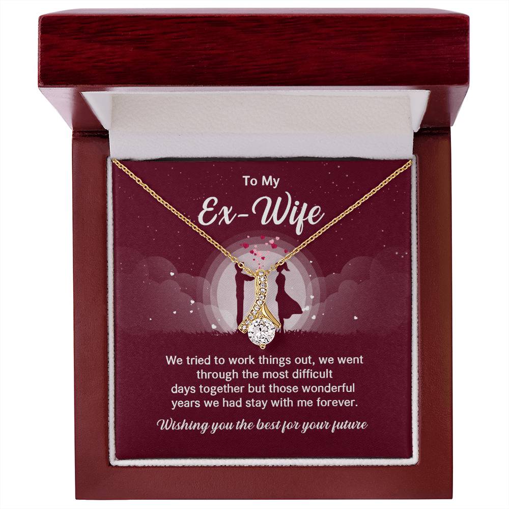 Ex-Wife Necklace Gift – Elegant Jewelry with Message Card