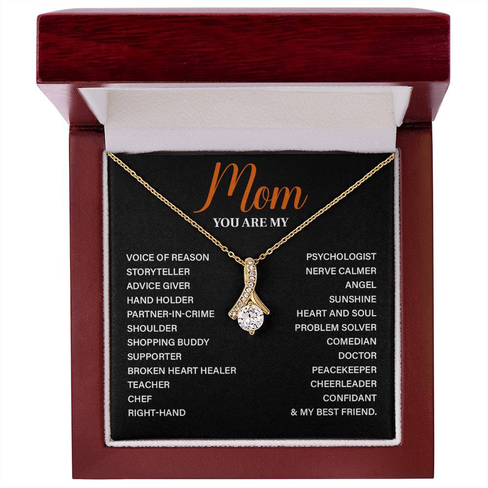 Heart Necklace for Mom with Inspirational Role Message Card