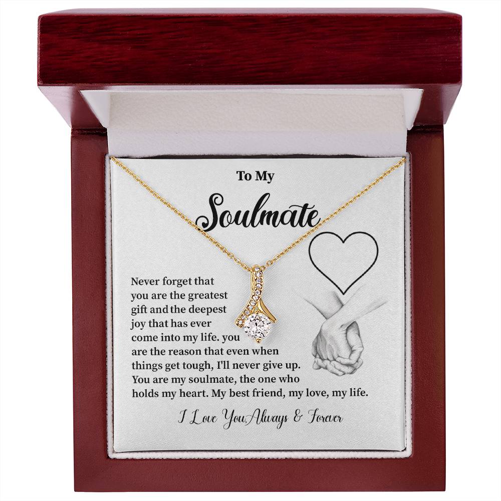 Soulmate Necklace Gift for Her – Message Card and Gift Box