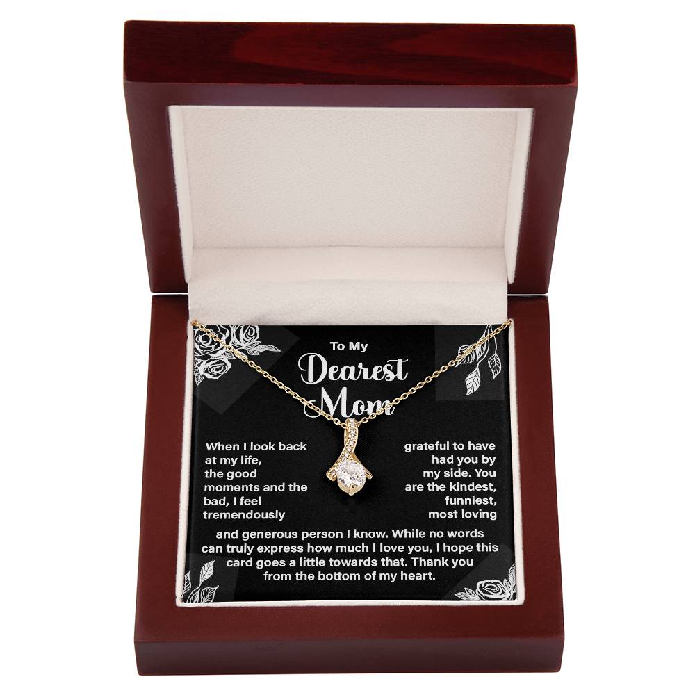 Dearest Mom Necklace Gift – Heartfelt Message Card
