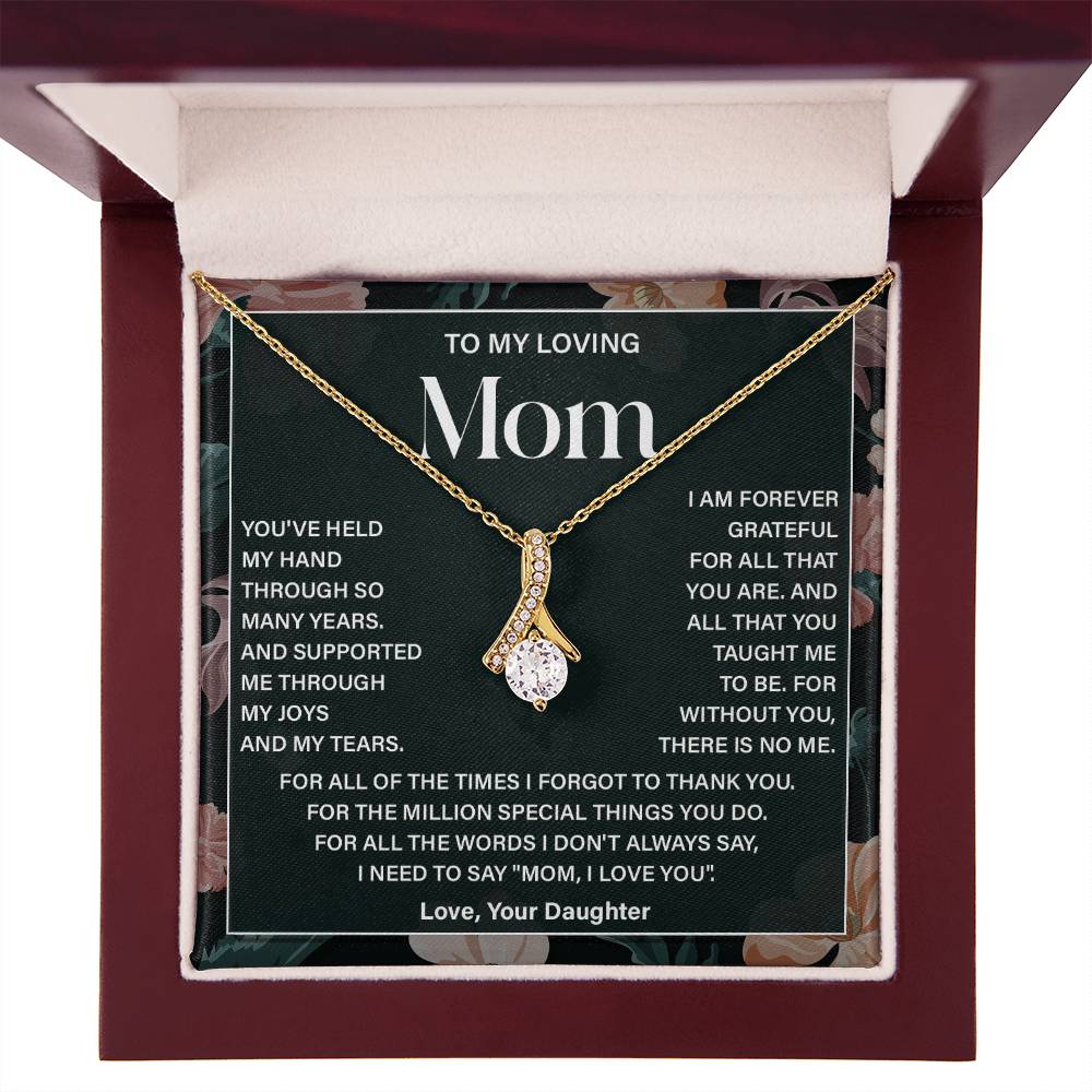 Daughter to Mom Necklace Gift with Message Card