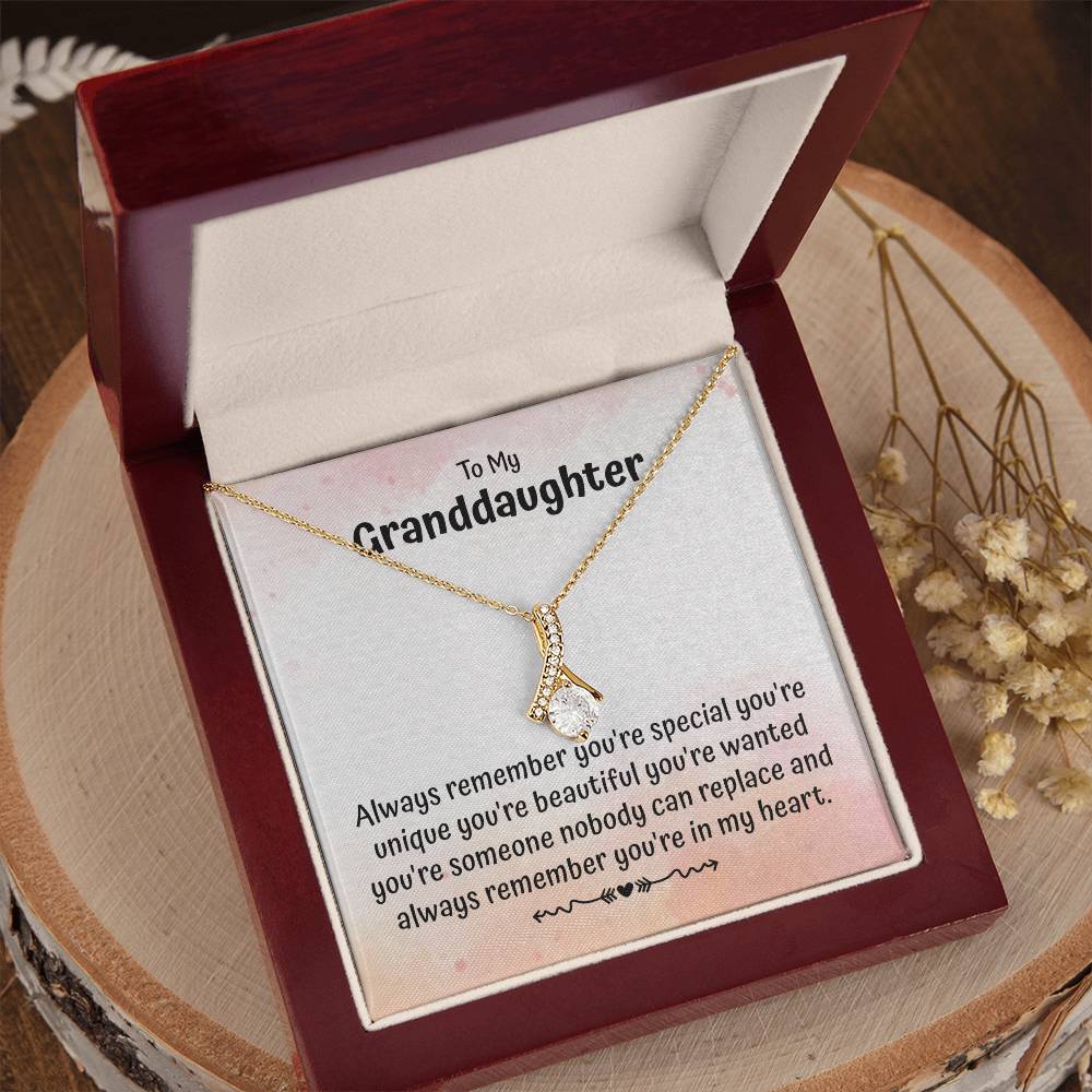 To My Granddaughter Necklace Gift From Grandparents With Message Card